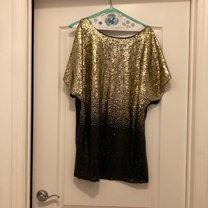 Sequined Gold/Black ombré lined tunic dress. Classy bling. Worn once.